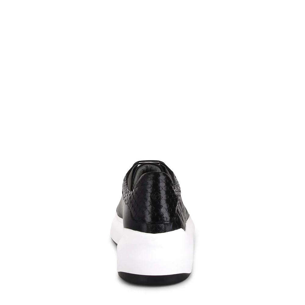 Genuine python black leather sneakers