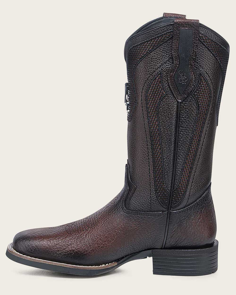 Western rodeo dark brown bison boot 5 Western rodeo dark brown bison boot