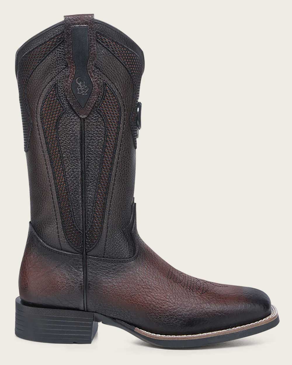 Western rodeo dark brown bison boot 7 Western rodeo dark brown bison boot