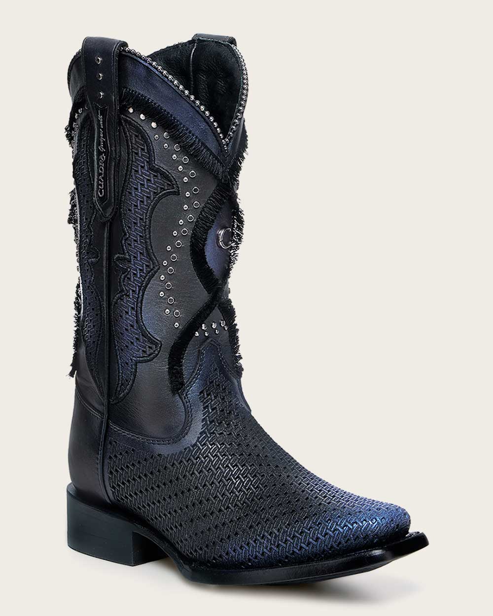 Western Rodeo Black and Blue Bovine Boot 10 Western Rodeo Black and Blue Bovine Boot