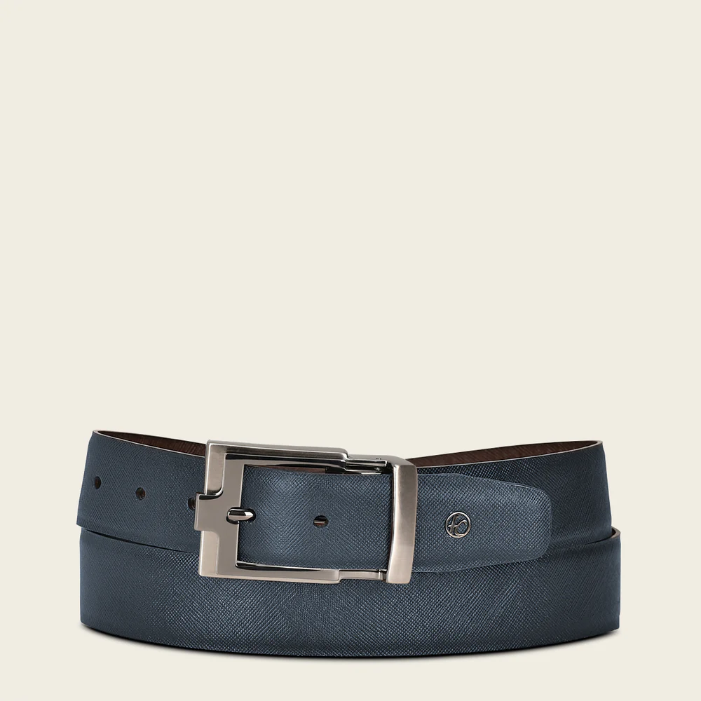 Cuadra Blue Formal Leather Belt for Men in Genuine Bovine Leather