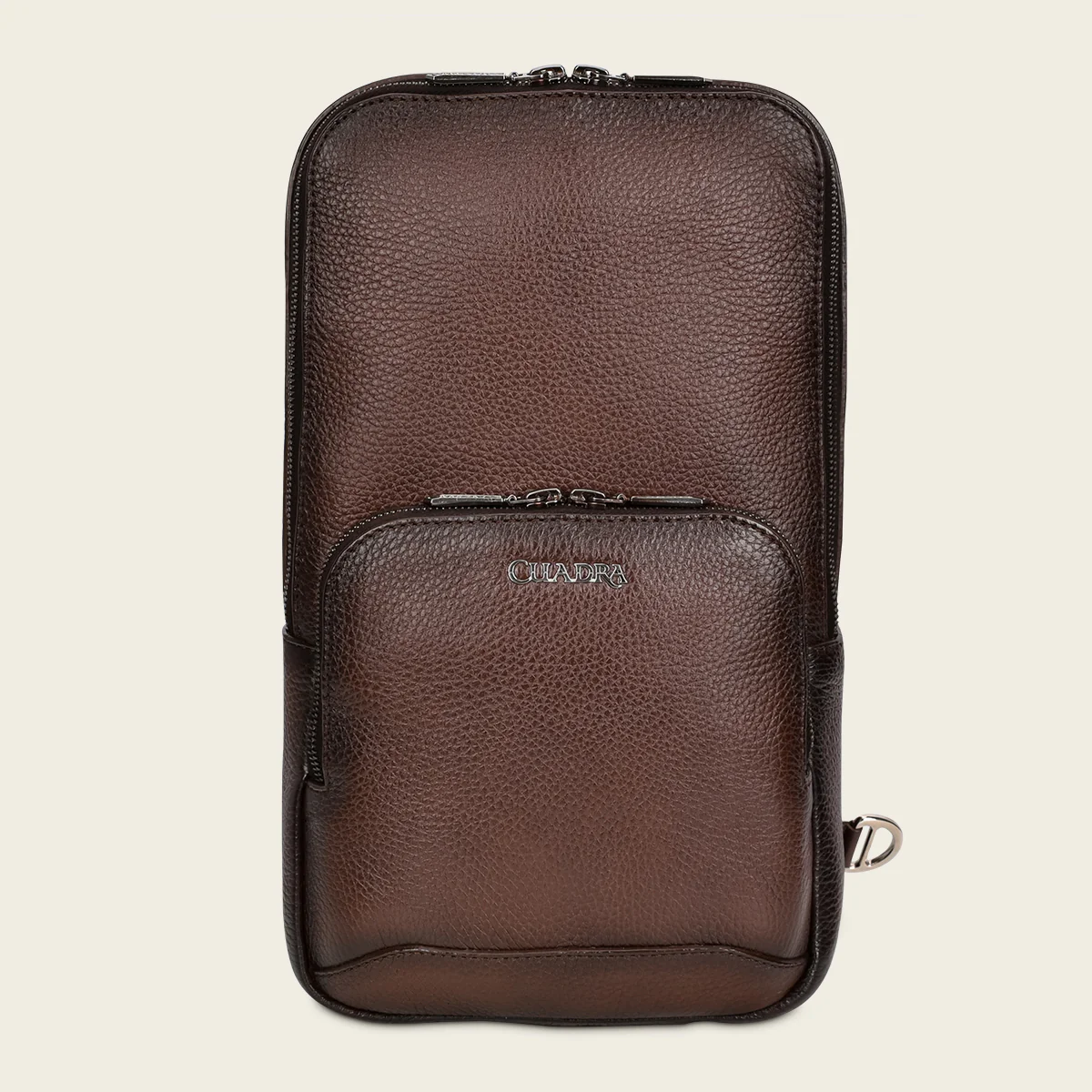 Cuadra Luxury Brown Deer Leather Crossbody Messenger Bag for Men