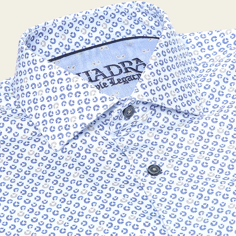 Cuadra Men’s Blue Geometric Pattern Long Sleeve Shirt 3 Cuadra Men’s Blue Geometric Pattern Long Sleeve Shirt