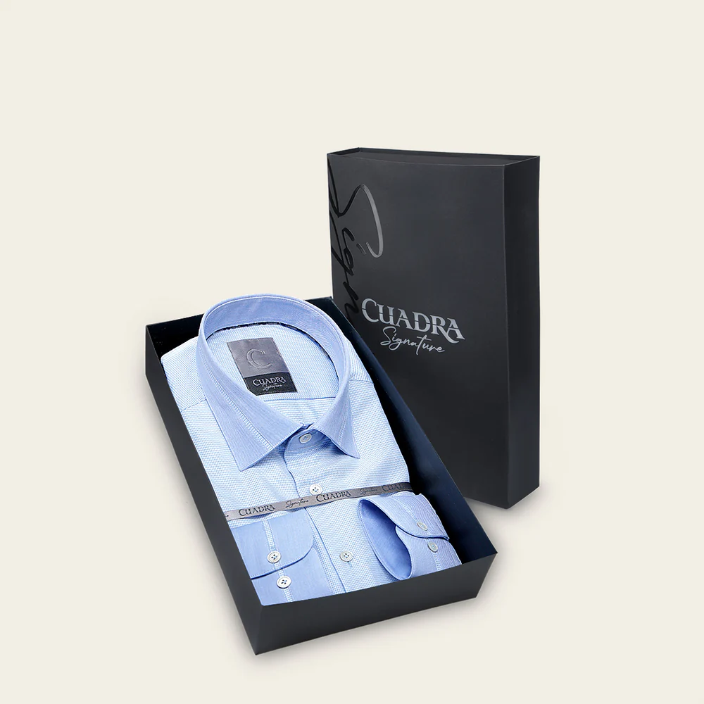 Cuadra Elegant Men’s Premium Cotton Solid Blue Shirt