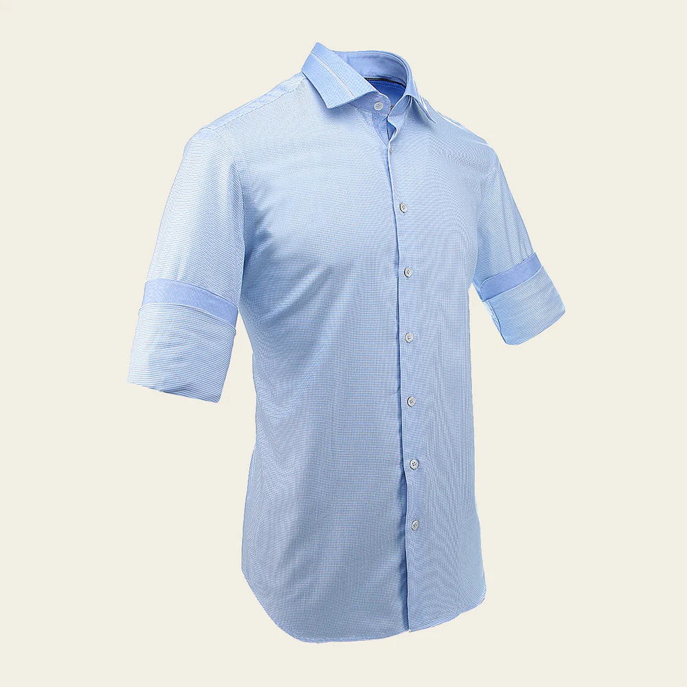 Cuadra Elegant Men’s Premium Cotton Solid Blue Shirt