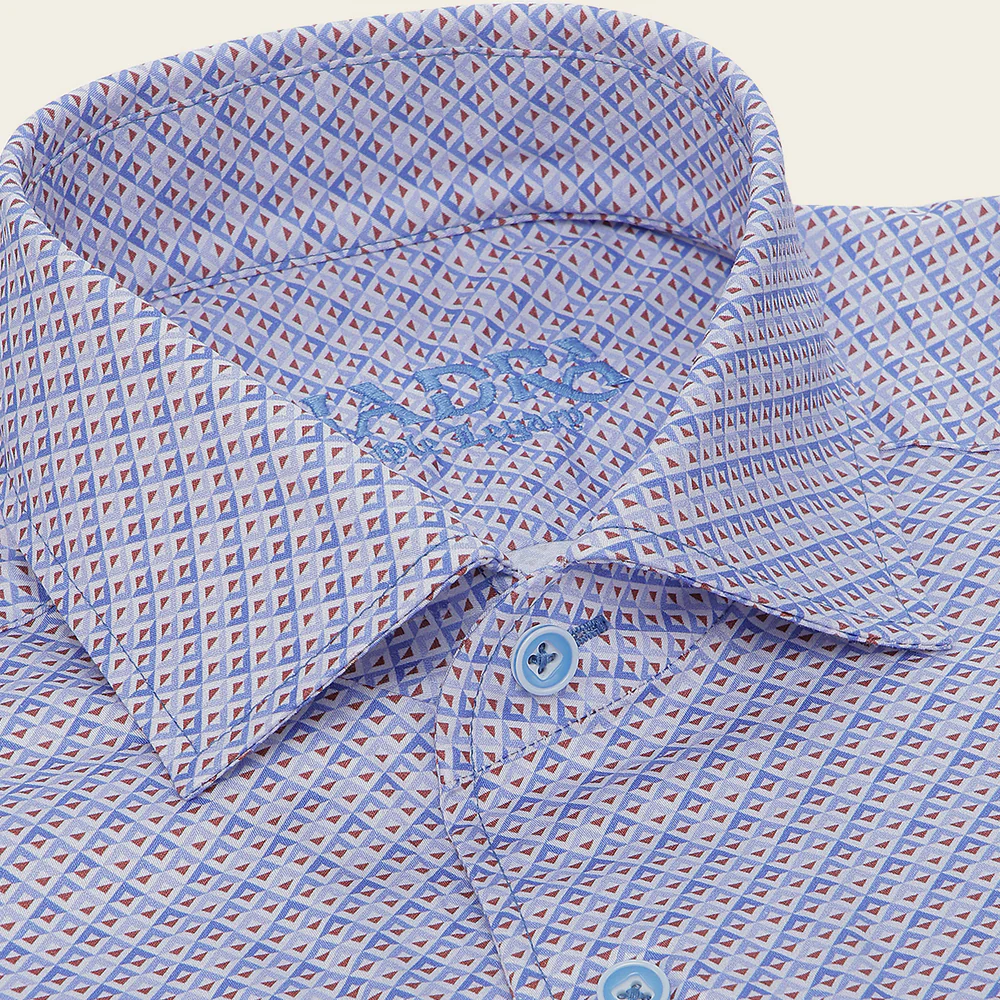 Cuadra Men’s Blue Geometric Texture Shirt
