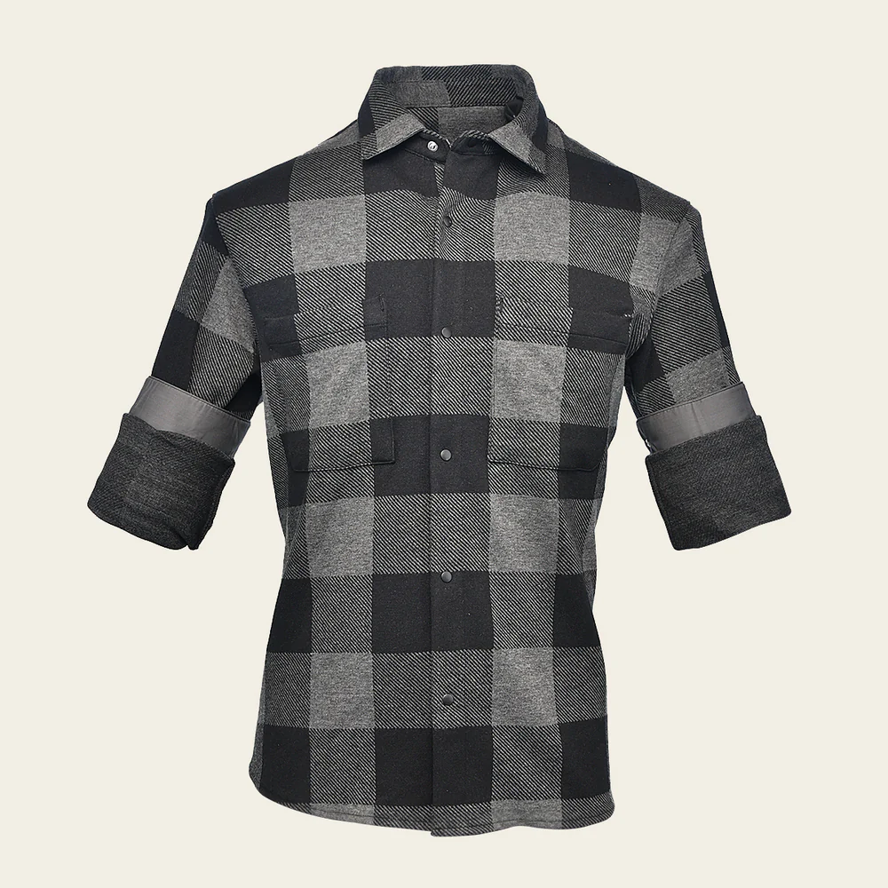Cuadra Men’s Black Checkered Casual Long Sleeve Shirt in Cotton Tencel Lycra 9 Cuadra Men’s Black Checkered Casual Long Sleeve Shirt in Cotton Tencel Lycra