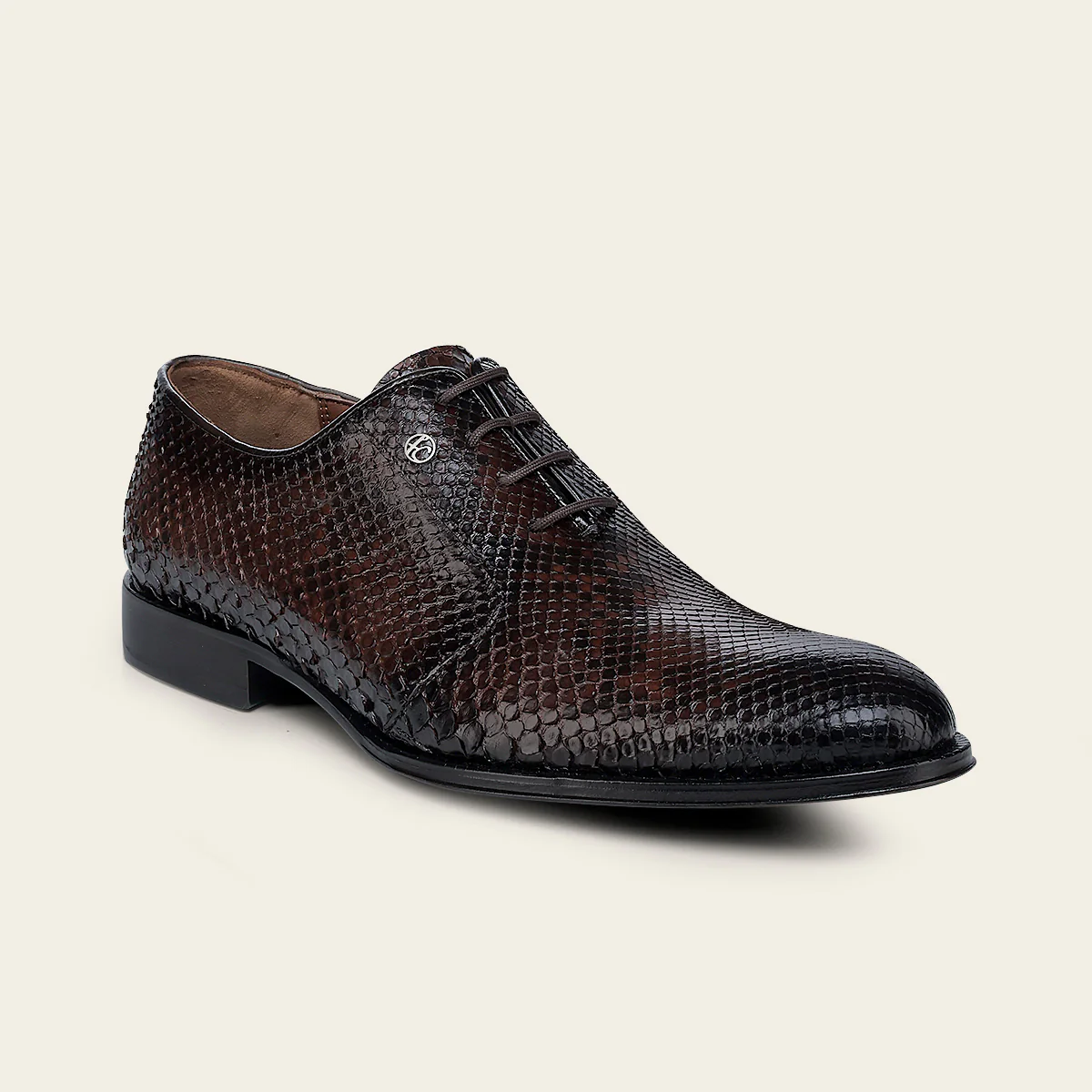 Brown formal full exotic shoe