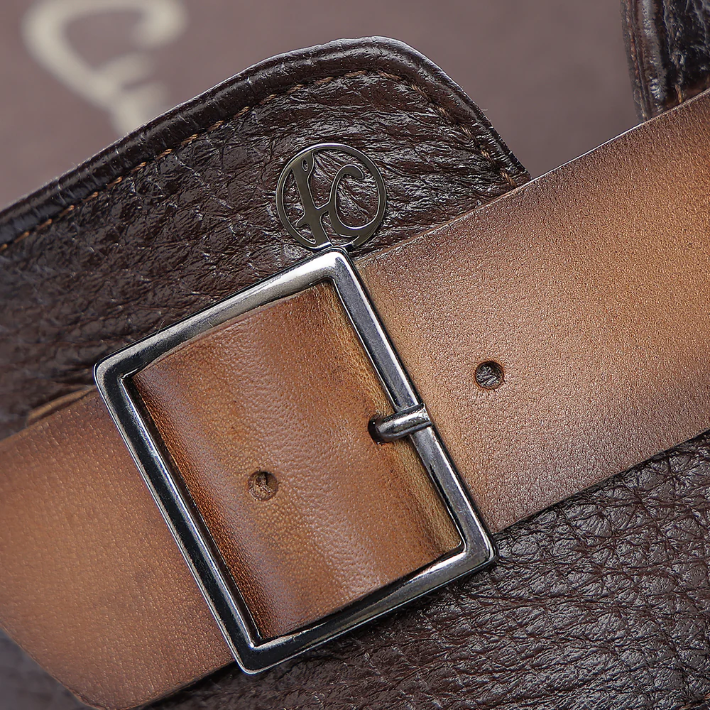 Honey brown bovine sandal