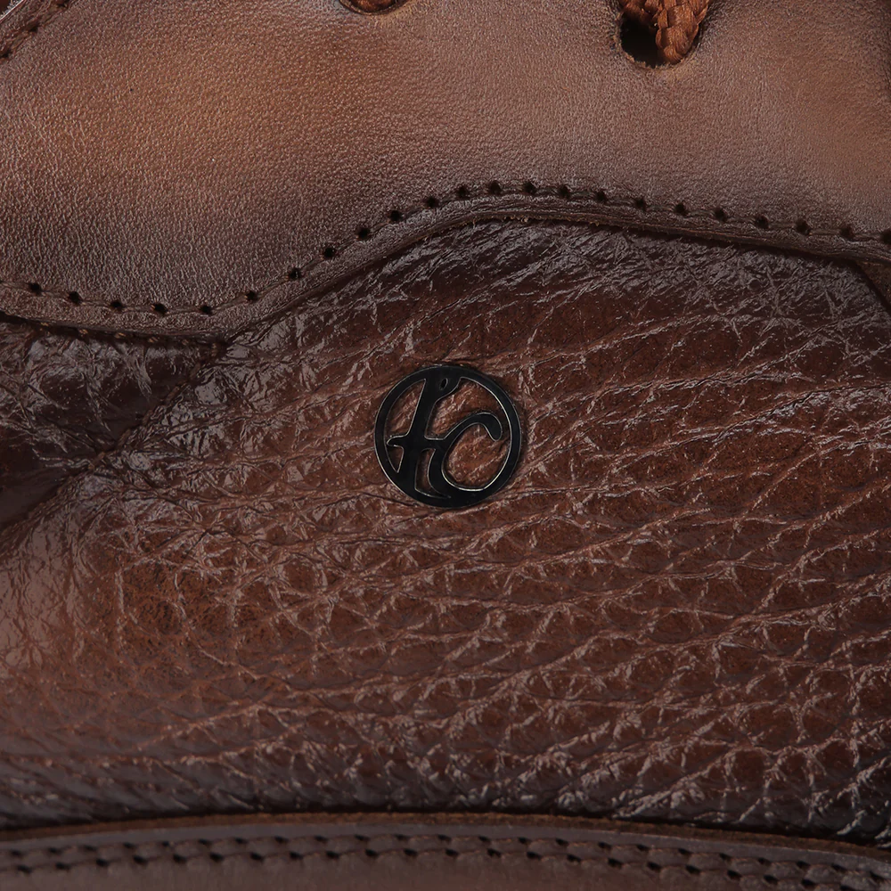 Elegant Honey Sneaker for Men in Genuine Deer Leather