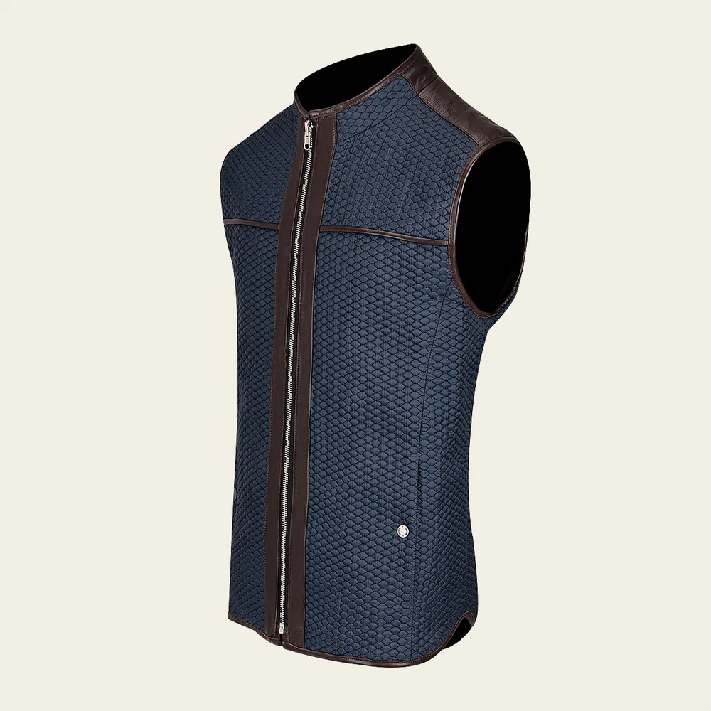 Luxury Brown Reversible Lambskin Leather Vest for Men
