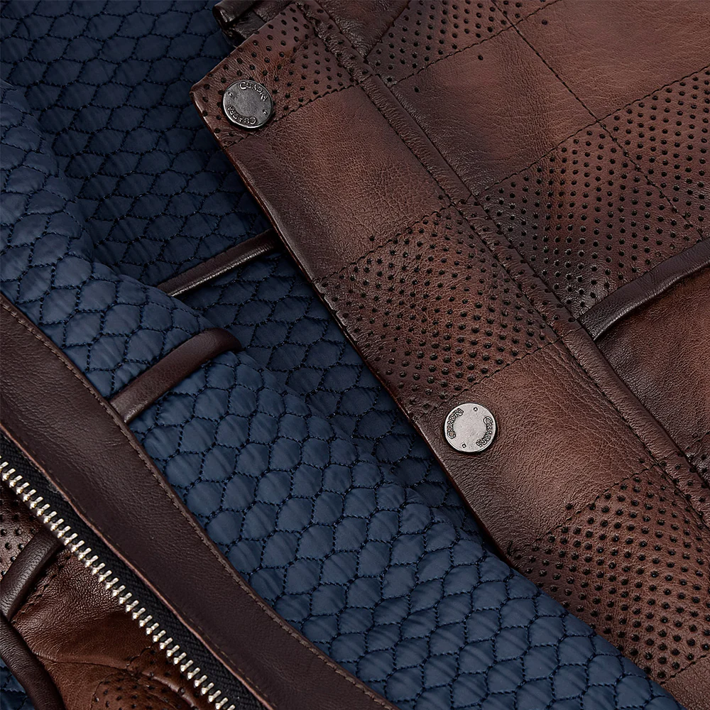 Luxury Brown Reversible Lambskin Leather Vest for Men