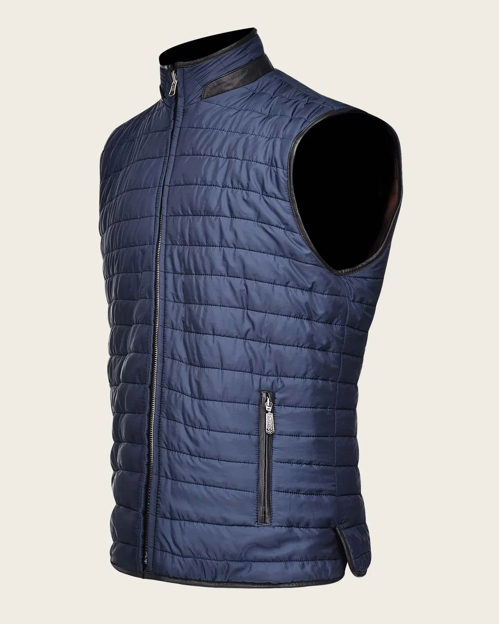 Brown embroidered doble view vest