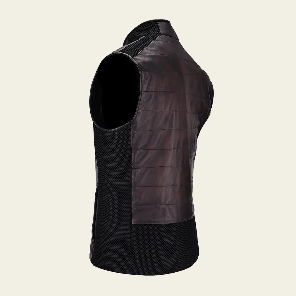 Cuadra Brown Casual Fashion Lambskin Leather Vest 13 Cuadra Brown Casual Fashion Lambskin Leather Vest