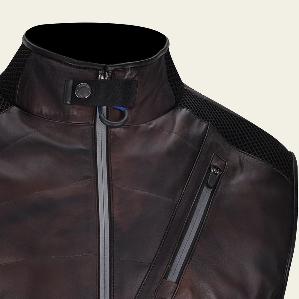 Cuadra Brown Casual Fashion Lambskin Leather Vest 14 Cuadra Brown Casual Fashion Lambskin Leather Vest