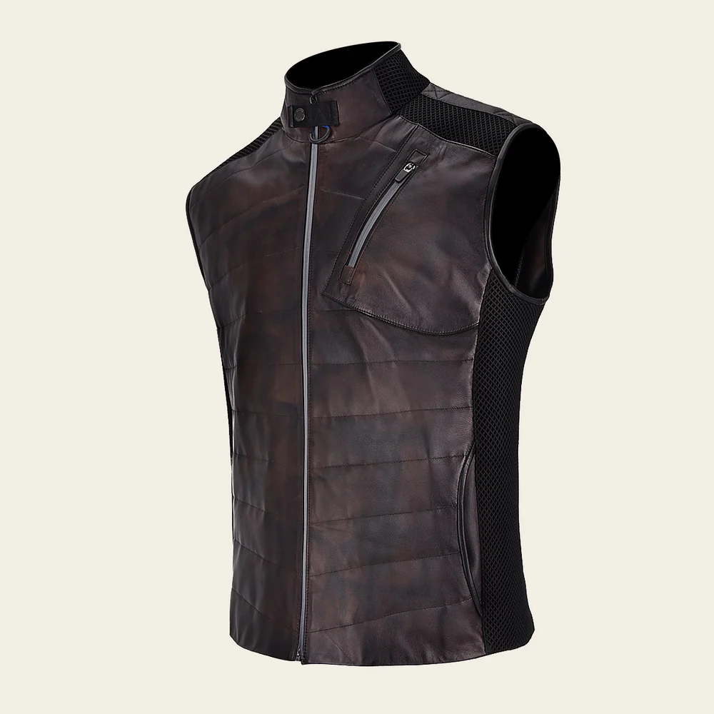 Cuadra Brown Casual Fashion Lambskin Leather Vest 5 Cuadra Brown Casual Fashion Lambskin Leather Vest
