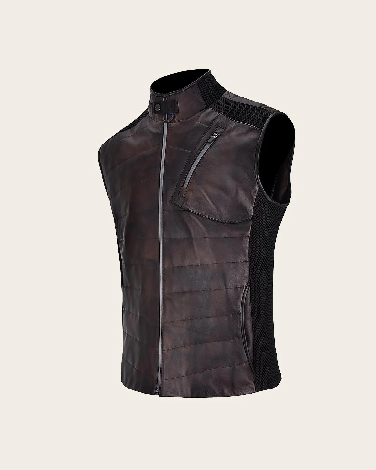 Cuadra Brown Casual Fashion Lambskin Leather Vest 8 Cuadra Brown Casual Fashion Lambskin Leather Vest