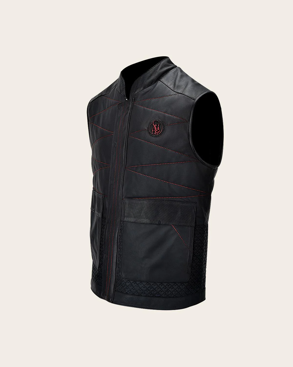 Luxury Black Men’s Lambskin Leather Vest
