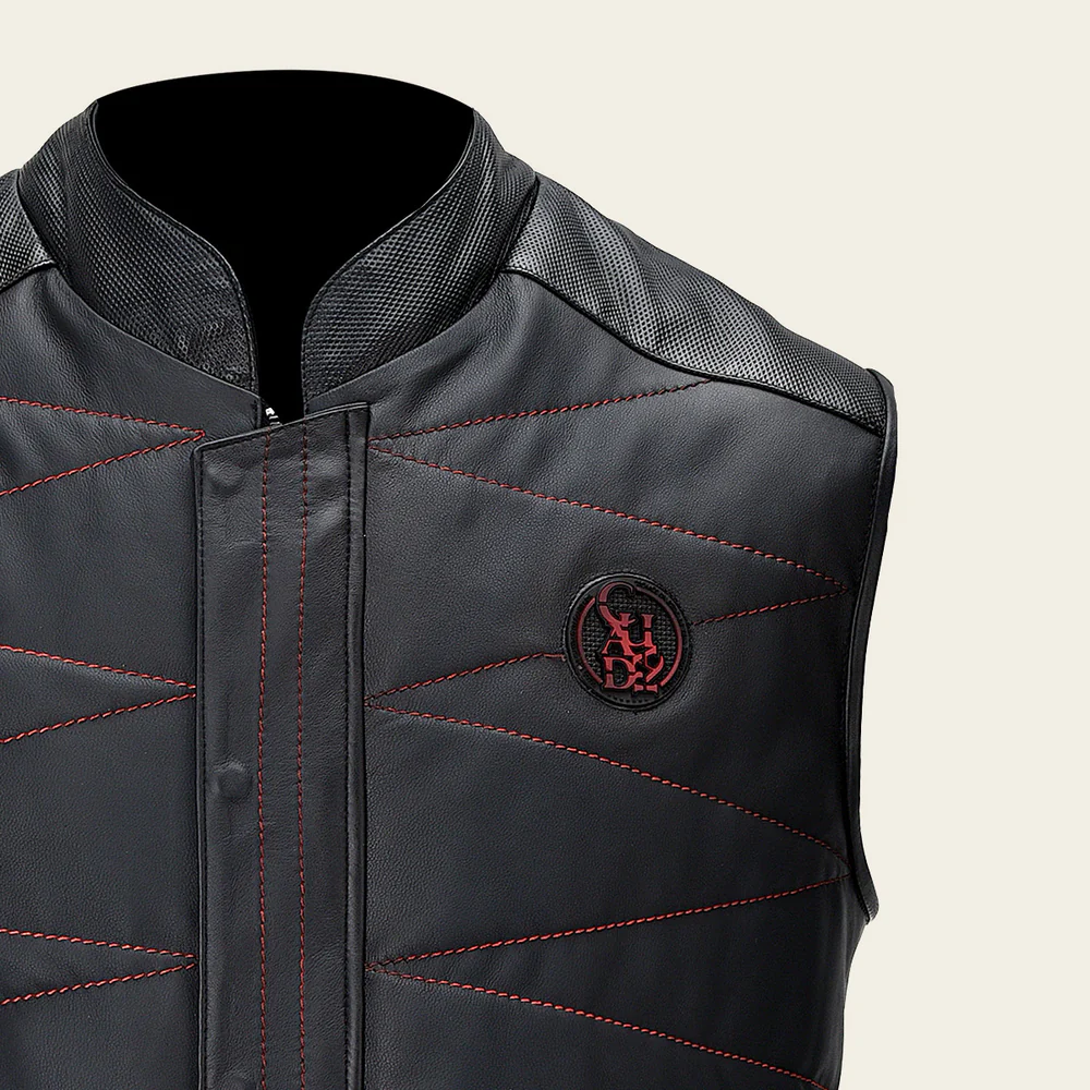 Luxury Black Men’s Lambskin Leather Vest