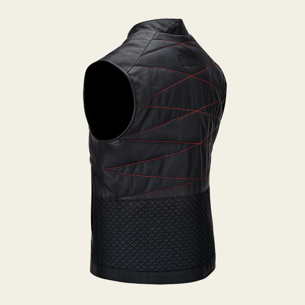 Luxury Black Men’s Lambskin Leather Vest