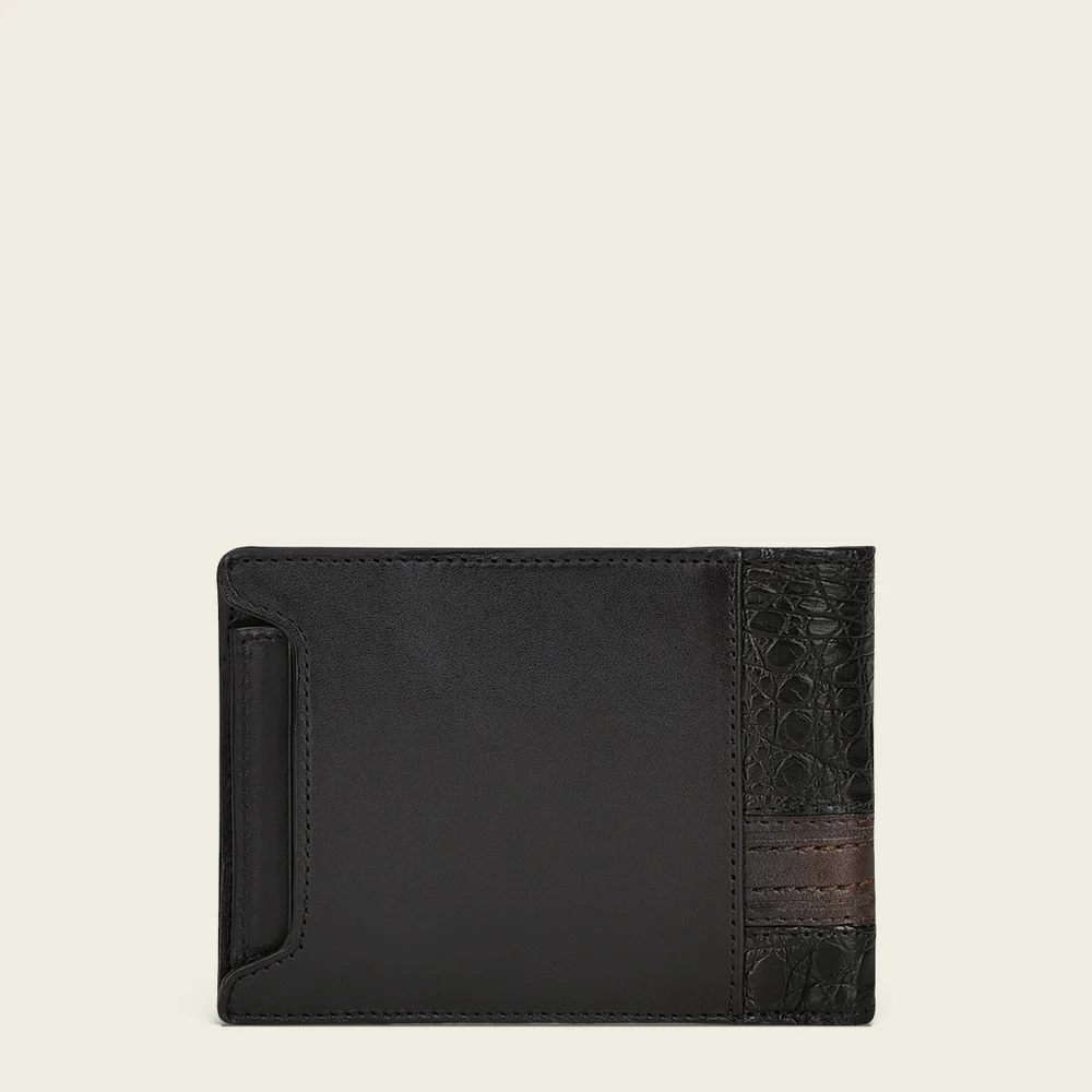 Men’s Genuine Fuscus Black Leather Bifold Wallet with Detachable Card Holder 6 Men’s Genuine Fuscus Black Leather Bifold Wallet with Detachable Card Holder