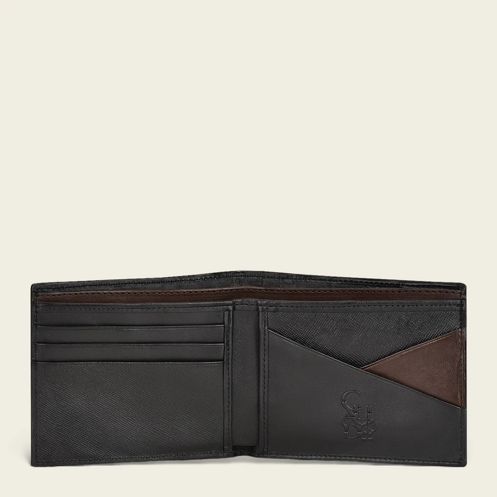 Men’s Genuine Fuscus Black Leather Bifold Wallet with Detachable Card Holder 9 Men’s Genuine Fuscus Black Leather Bifold Wallet with Detachable Card Holder