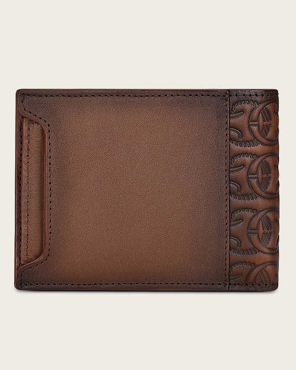 Men’s Bi-Fold Wallet in Honey Cowhide Leather
