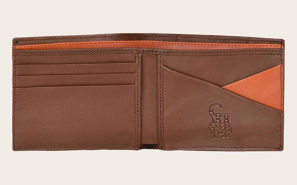 Men’s Bi-Fold Wallet in Honey Cowhide Leather