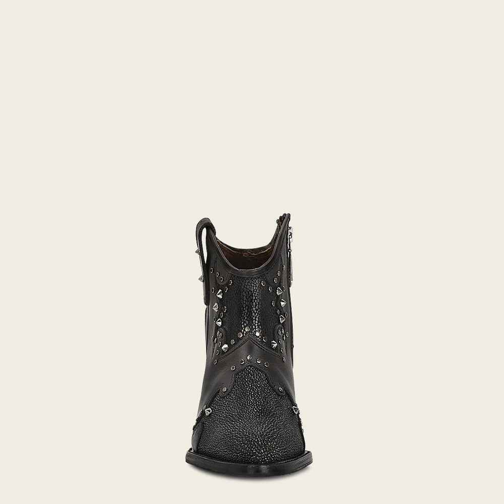 Luxury Women’s Ankle Boot in Stingray and Calf Leather with Metal Accents 5 Luxury Women’s Ankle Boot in Stingray and Calf Leather with Metal Accents