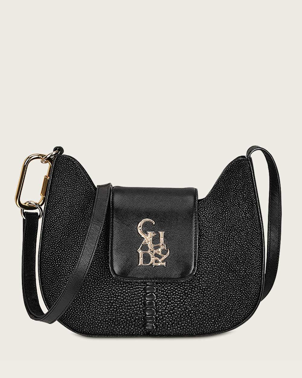 Luxury Black Stingray Leather Shoulder Bag for Women 10 Luxury Black Stingray Leather Shoulder Bag for Women