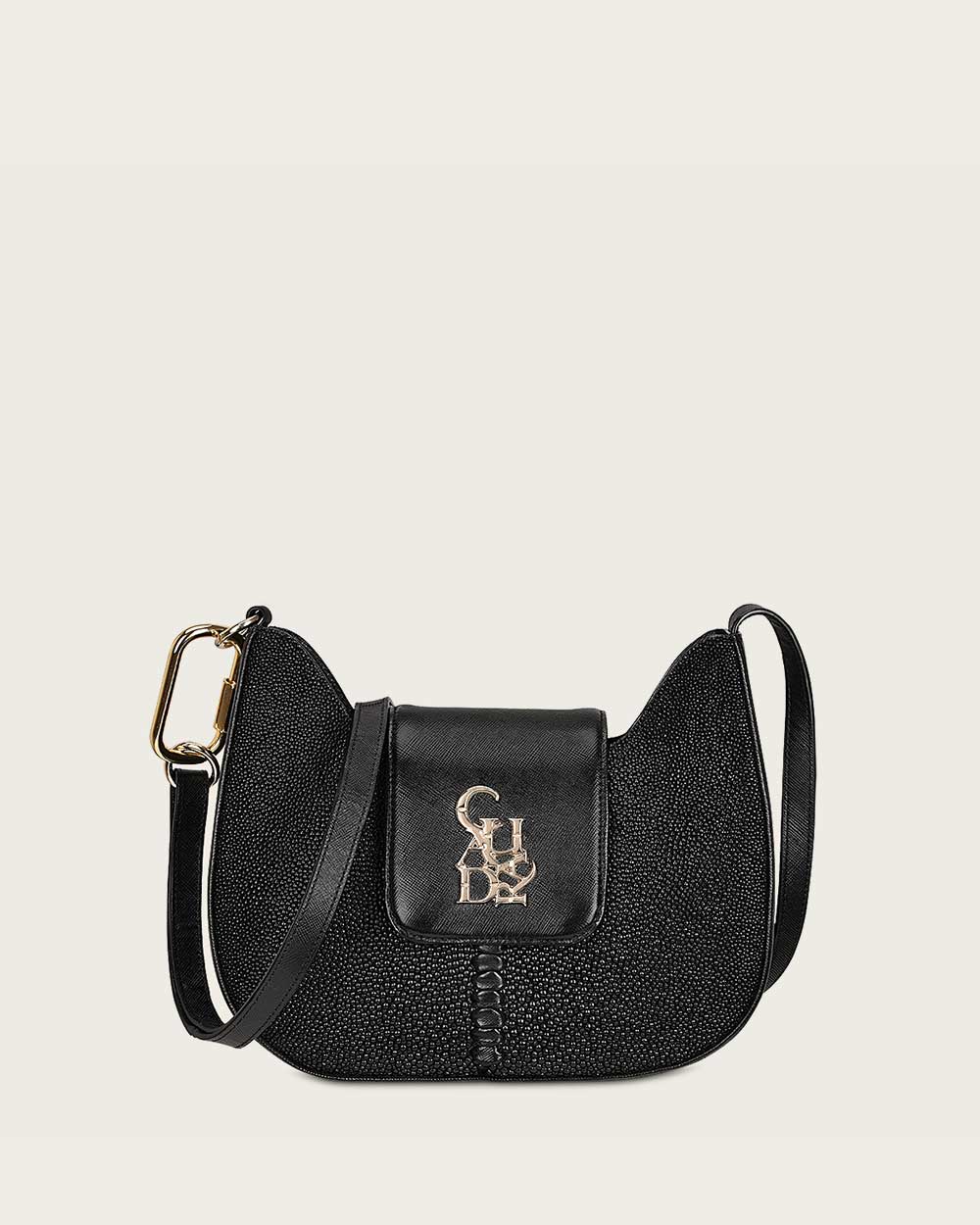 Luxury Black Stingray Leather Shoulder Bag for Women 12 Luxury Black Stingray Leather Shoulder Bag for Women