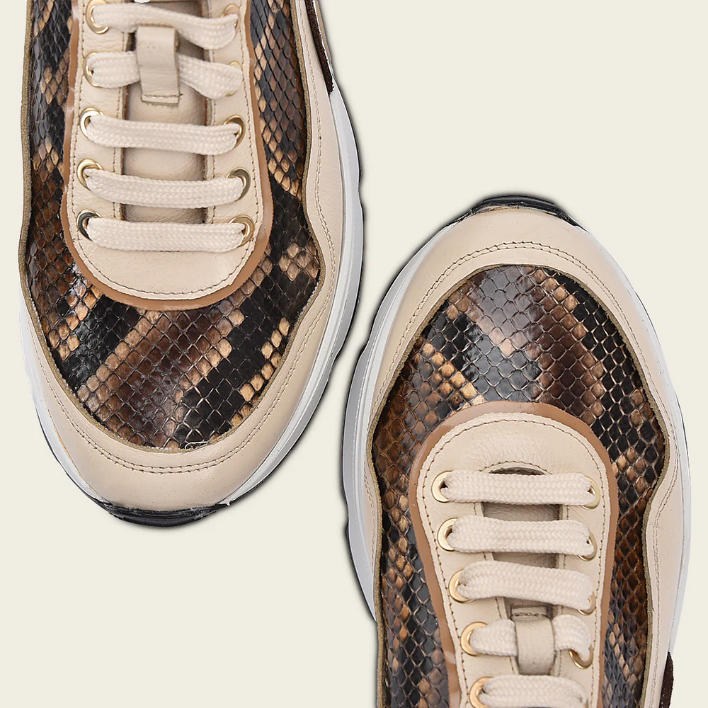 Honey Luxury Sneakers in Genuine Python Leather
