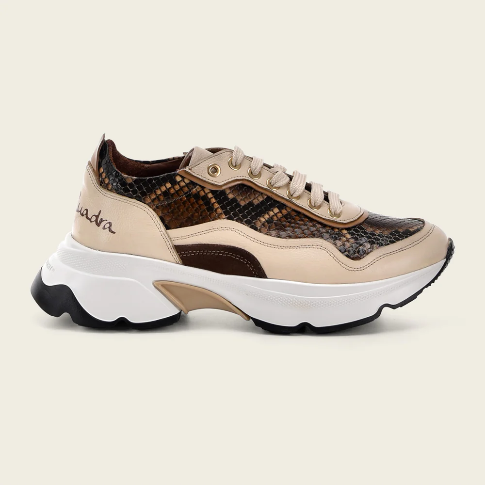 Honey Luxury Sneakers in Genuine Python Leather