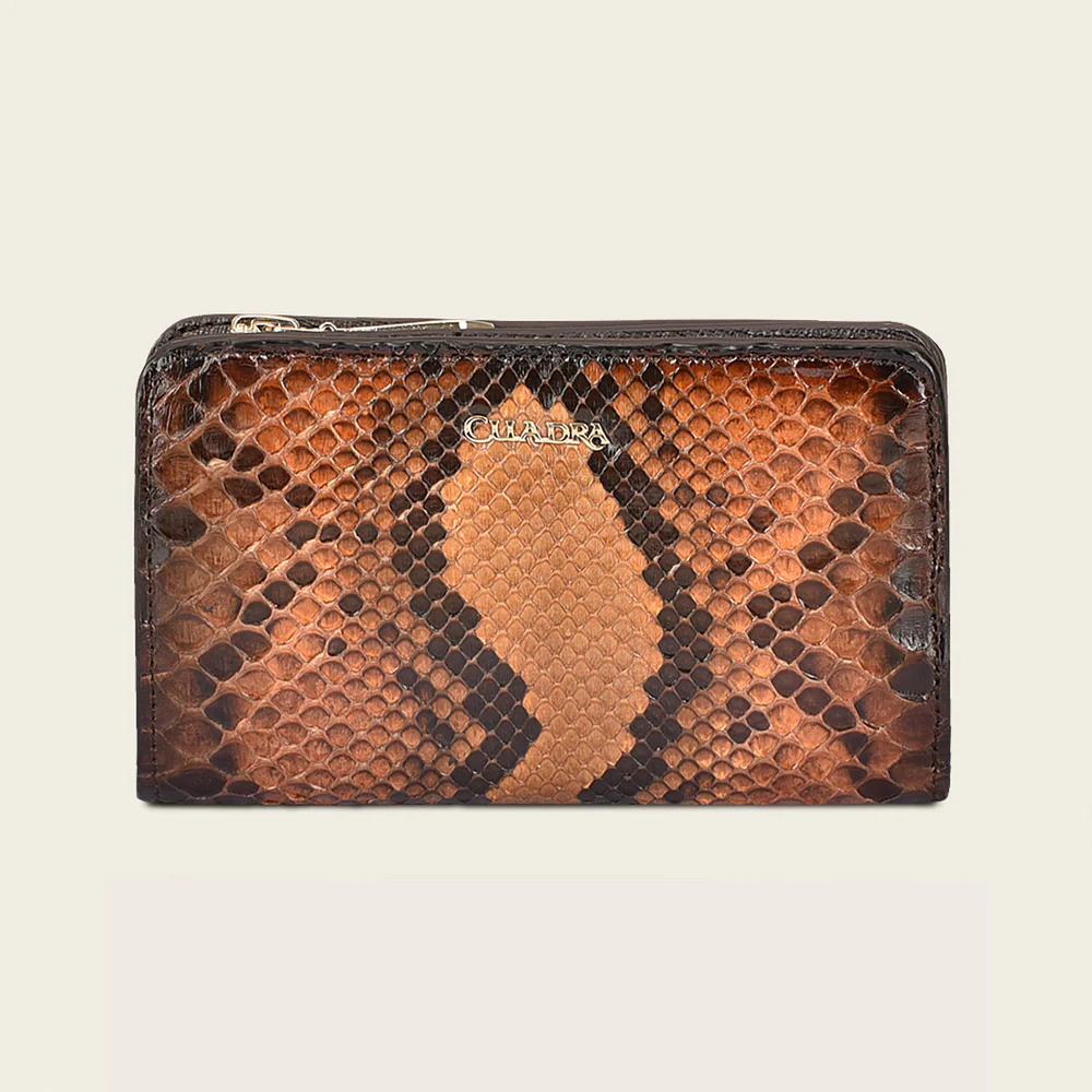 Women's Genuine Python & Bovine Leather Wallet with Snap Closure 10 Women's Genuine Python & Bovine Leather Wallet with Snap Closure