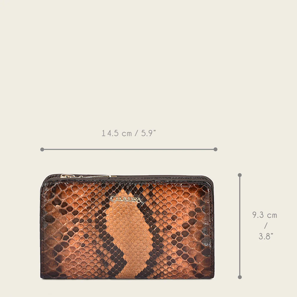 Women's Genuine Python & Bovine Leather Wallet with Snap Closure 12 Women's Genuine Python & Bovine Leather Wallet with Snap Closure