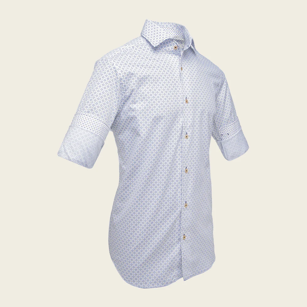 Cuadra Men’s Premium Cotton Shirt with Geometric Contrast Print 7 Cuadra Men’s Premium Cotton Shirt with Geometric Contrast Print
