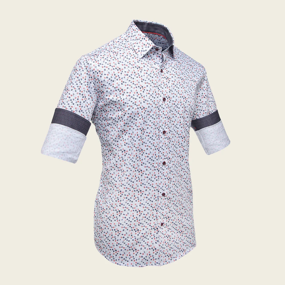 Cuadra Men’s Cotton Shirt with Multicolor Contrast Print