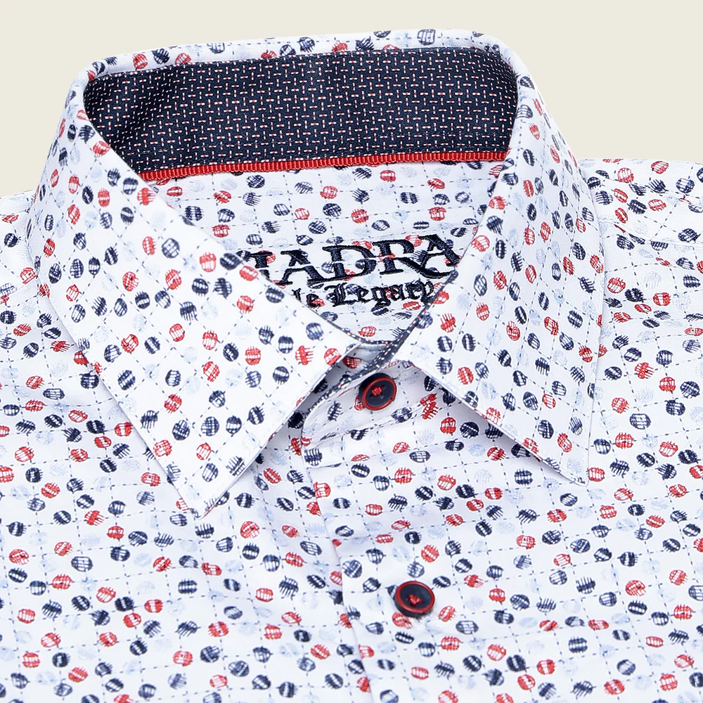Cuadra Men’s Cotton Shirt with Multicolor Contrast Print