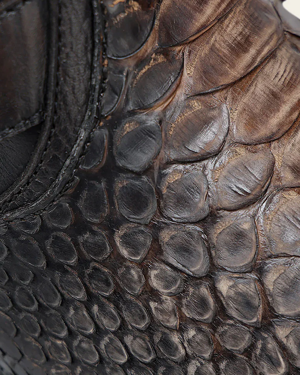 Urban honey and black exotic biker boot