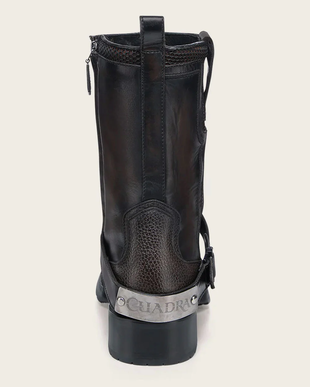 Urban honey and black exotic biker boot