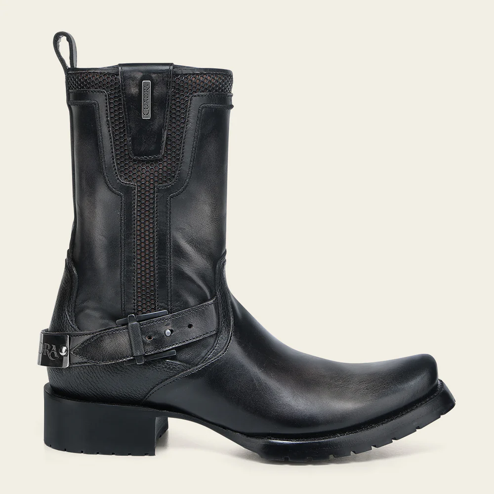 Urban black and sand biker boot