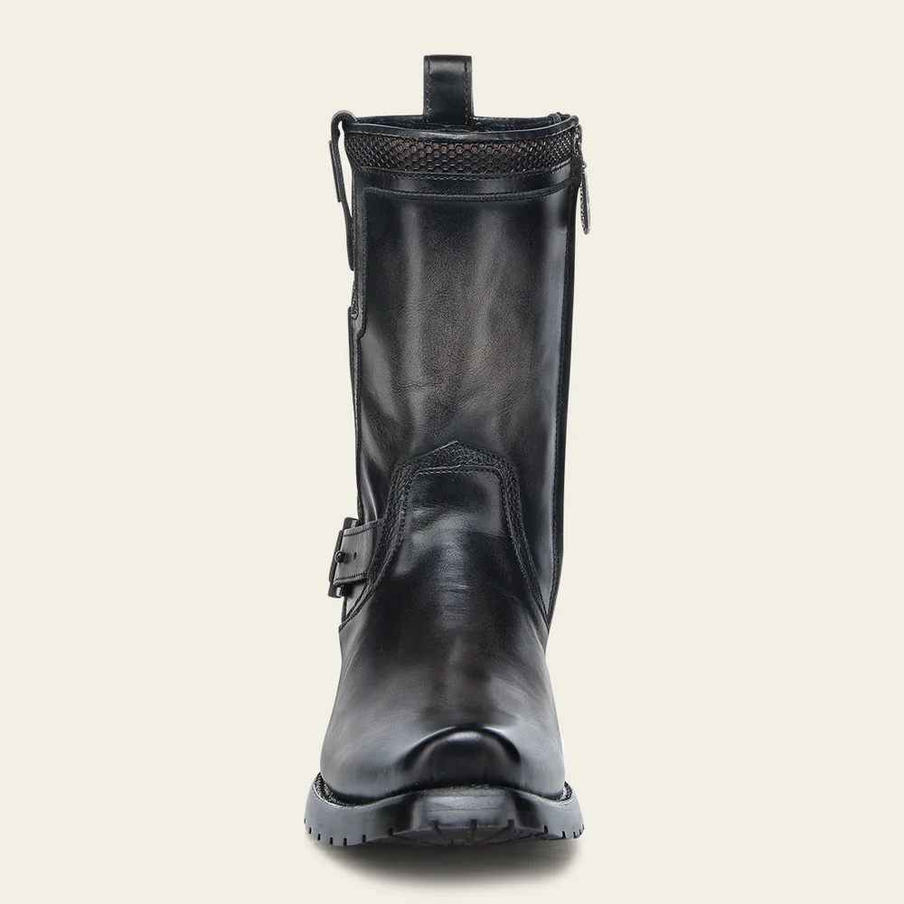 Urban black and sand biker boot