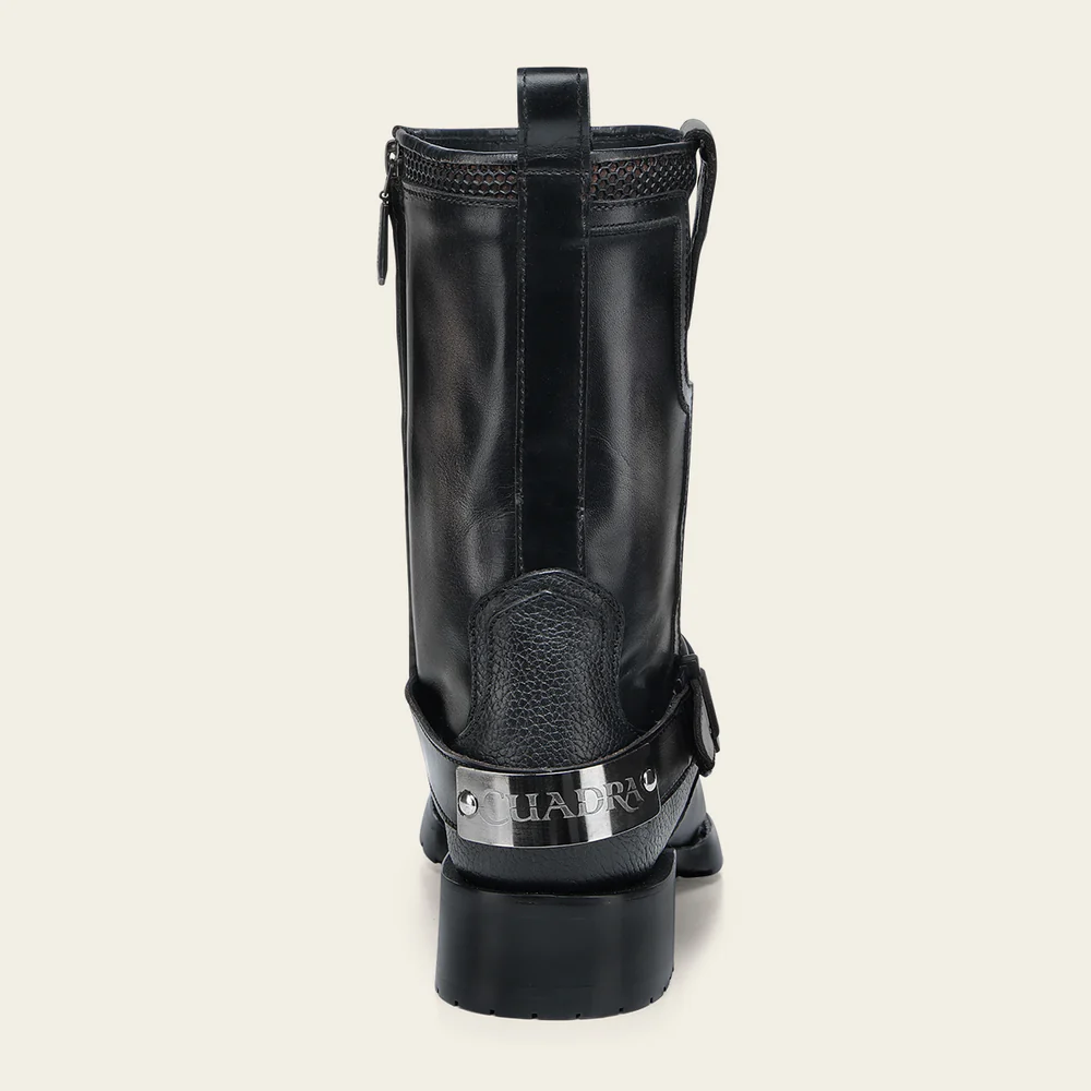 Urban black and sand biker boot