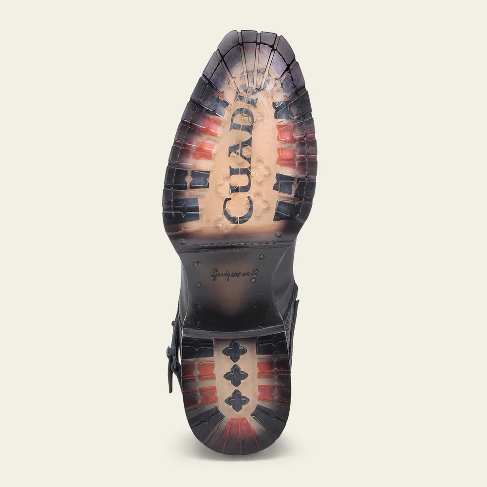 Urban black and sand biker boot