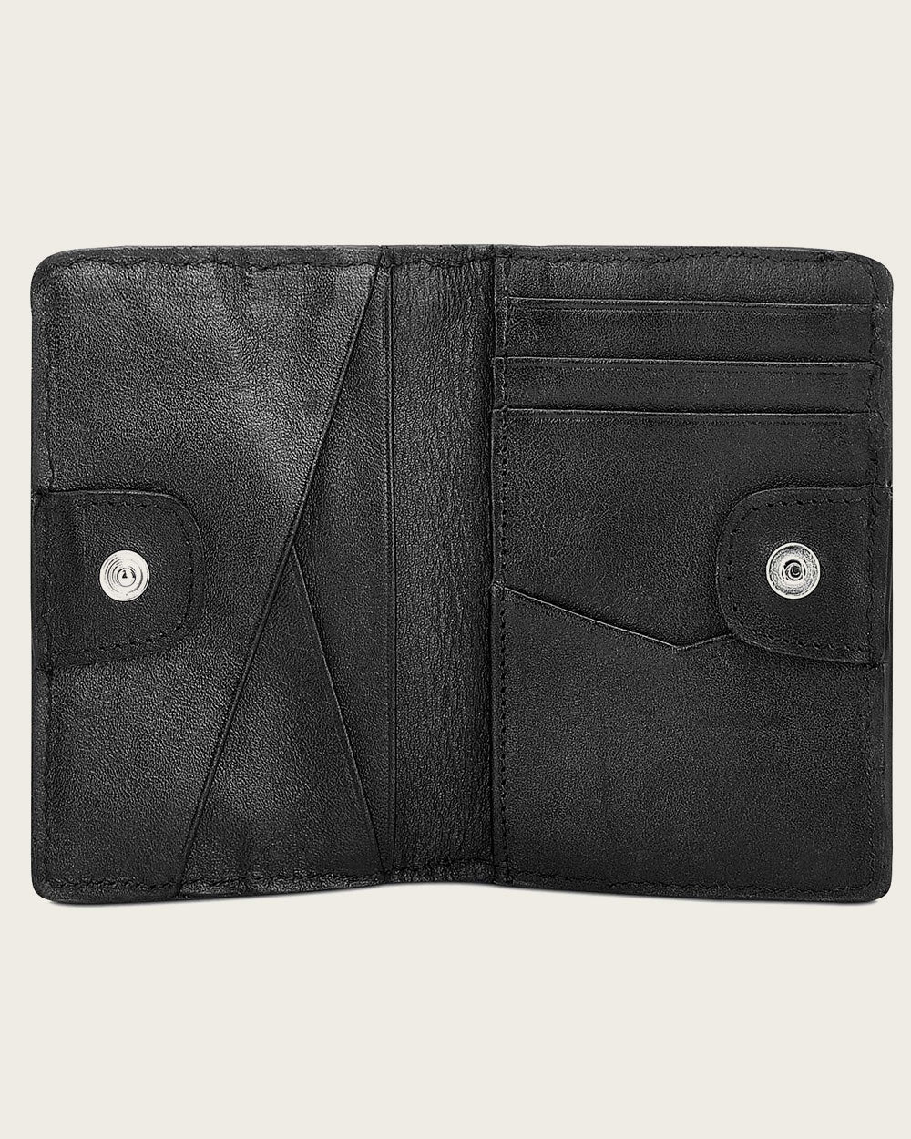 Black stingray clasp button wallet