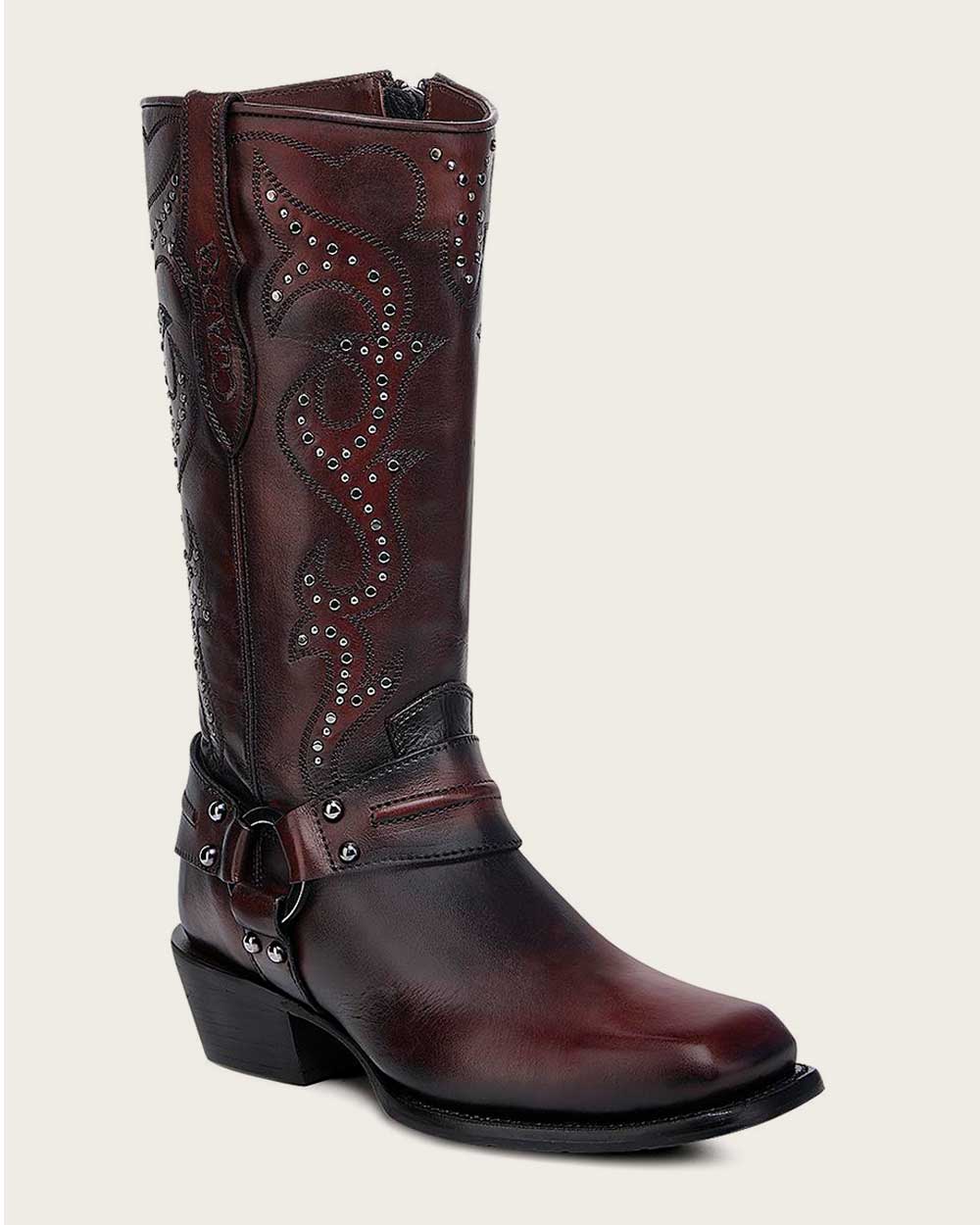 Urban wine and black biker boot