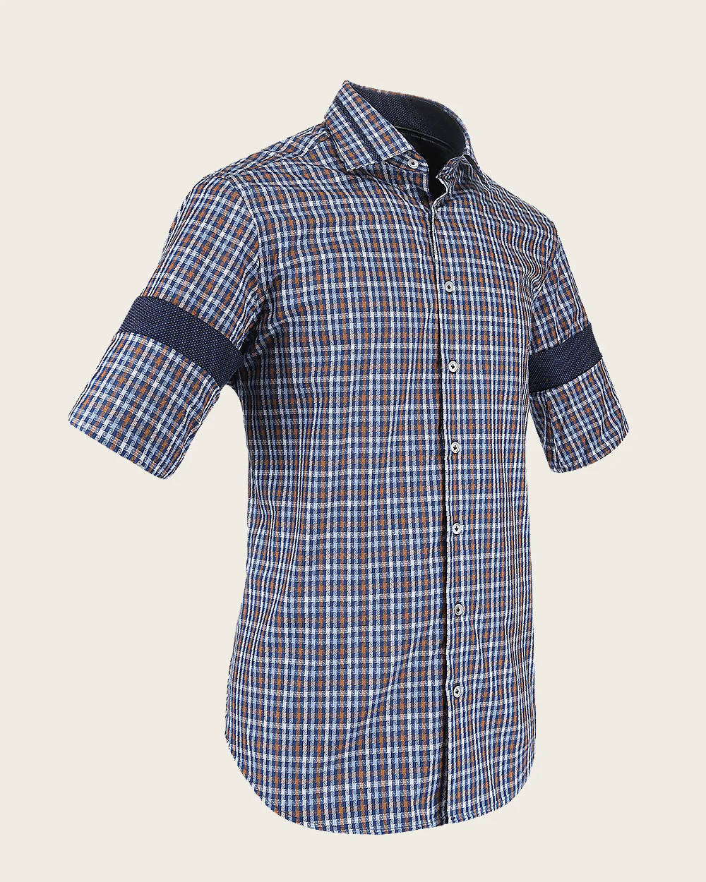 Indiigo Windowpane Cotton Shirt