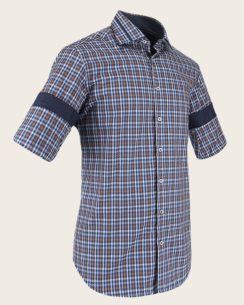 Indiigo Windowpane Cotton Shirt
