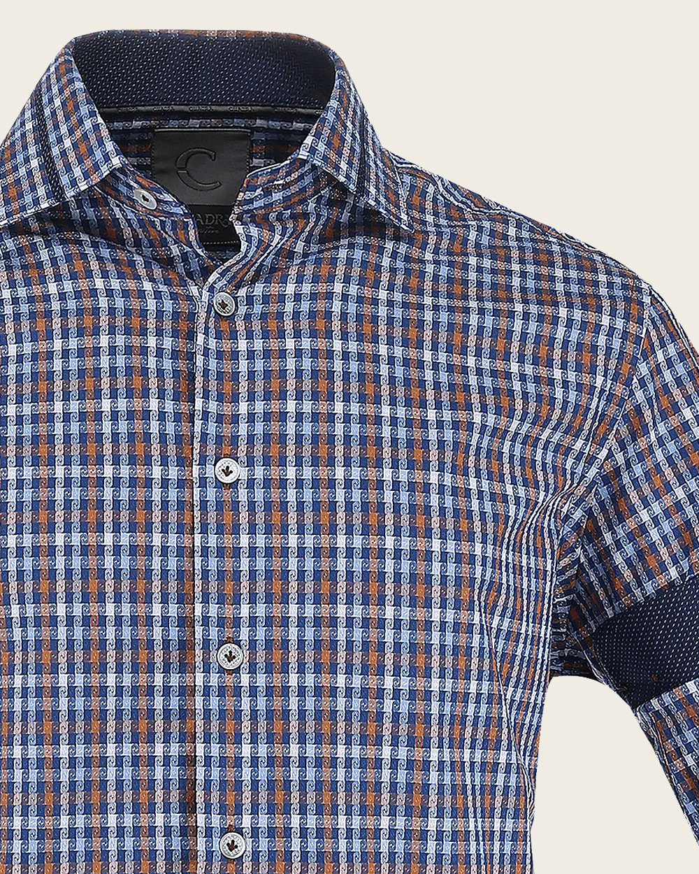 Indiigo Windowpane Cotton Shirt