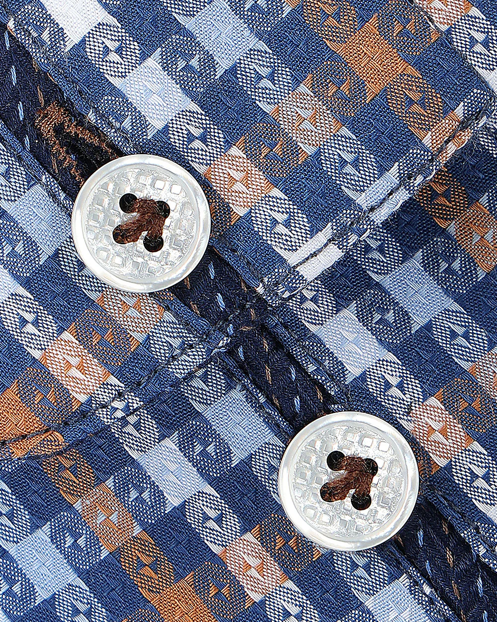 Indiigo Windowpane Cotton Shirt